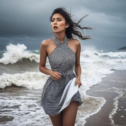 vietnamese woman,jinglei,grey sea,beach background,haiyan,vietnamese,huong,torn dress,by the sea,surfwear,the wind from the sea,miss vietnam,laotian,girl in a long dress,ocean waves,quyen,windy,beach walk,bora,vaanii,Photography,Documentary Photography,Documentary Photography 23