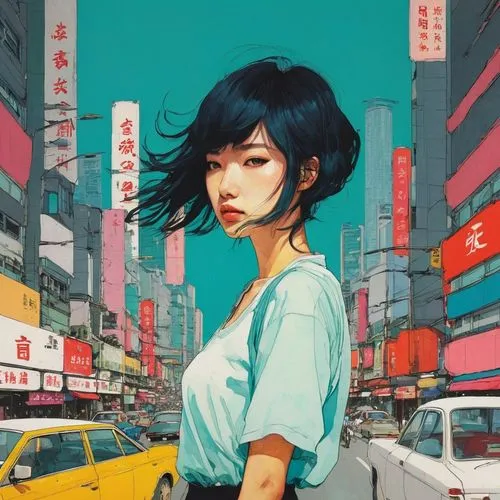 shanghai,taipei,hong,asia,tokyo,asian woman,asian vision,teal blue asia,hong kong,tokyo city,japanese woman,shirakami-sanchi,noodle image,chinatown,oriental girl,mulan,osaka,shinjuku,city ​​portrait,pedestrian,Illustration,Paper based,Paper Based 19