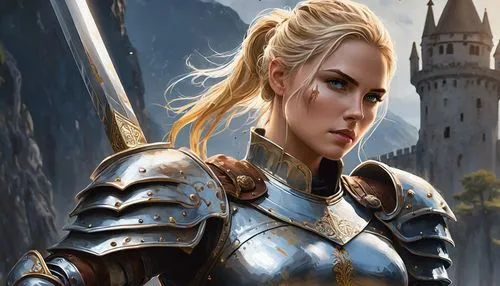 female warrior,cirta,anduin,oerth,glorfindel,ellinor,joan of arc,brienne,elspeth,warden,jaina,morgause,ciri,neverwinter,heroic fantasy,swordswoman,paladin,wallonien,edain,beleriand,Conceptual Art,Graffiti Art,Graffiti Art 08