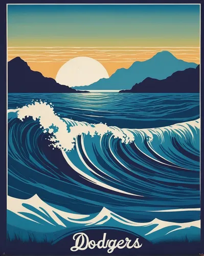 dodgers,dodger stadium,travel poster,dodger dog,rogue wave,cool woodblock images,waves,san diego,vintage wallpaper,big waves,tsunami,los angeles,rockies,sea,ocean waves,japanese waves,tide,ocean background,pacific,ocean,Art,Classical Oil Painting,Classical Oil Painting 14