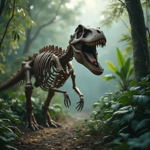 dinosaur skeleton,tyrannosaurus rex,tyrannosaurus,gigantoraptor,maiasaura,gryposaurus,Photography,General,Realistic