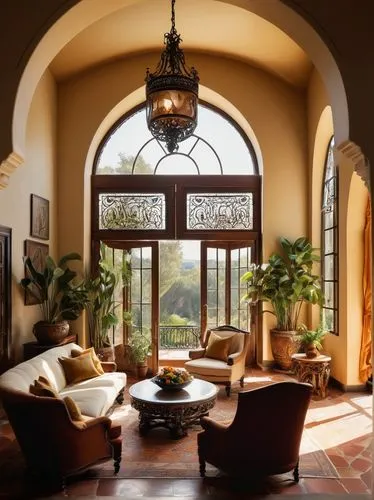 sunroom,vaulted ceiling,luxury home interior,bay window,home interior,interior decor,sitting room,wooden windows,beautiful home,breakfast room,moroccan pattern,stucco ceiling,roof domes,living room,archways,big window,family room,fireplaces,conservatory,palmilla,Art,Artistic Painting,Artistic Painting 41