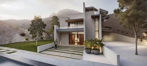 modern house,dunes house,modern architecture,3d rendering,house in mountains,luxury home,Photography,General,Realistic