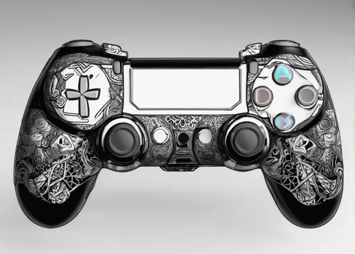 game controller,gamepad,video game controller,controller,controller jay,controllers,joypad,games console,fleur de lis,gaming console,customize,customized,game console,hand-painted,hand painted,android tv game controller,silver octopus,paisley pattern,playstation 4,game consoles,Illustration,Black and White,Black and White 11