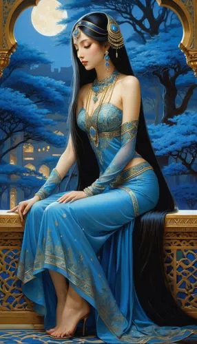 blue enchantress,fantasy picture,medea,fantasy art,amphitrite,mervat,Illustration,Realistic Fantasy,Realistic Fantasy 08