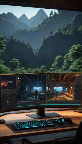 dual screen,monitors,screens,fractal design,monitor wall,computer room,multi-screen,computer screen,widescreen,computer graphics,computer monitor,the computer screen,computer desk,the bottom-screen,monitor,computer game,steam machines,game room,computer workstation,consoles,Art,Classical Oil Painting,Classical Oil Painting 14