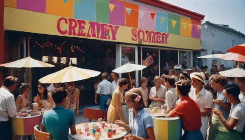 ice cream parlor,ice cream shop,ice cream stand,mid century,ice cream cart,variety of ice cream,1960's,40 years of the 20th century,sugar factory,1955 montclair,neon ice cream,shaved ice,mid century modern,soda shop,ice cream cones,coney island,1950s,kawaii ice cream,1980s,sundaes,Photography,Documentary Photography,Documentary Photography 15