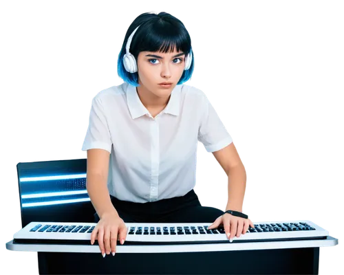 electronic keyboard,girl at the computer,keyboard player,keyboard instrument,musical keyboard,disk jockey,disc jockey,audio engineer,office instrument,digital piano,synclavier,music workstation,keyboards,nord electro,keyboard bass,ondes martenot,music producer,mixing engineer,electronic instrument,electronic musical instrument,Conceptual Art,Daily,Daily 15