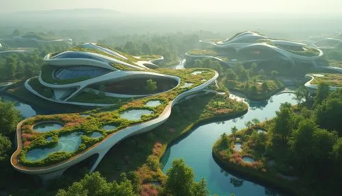 futuristic architecture,futuristic landscape,futuristic art museum,ecotopia,arcology,guizhou,chengdu,biospheres,hangzhou,ecovillages,floating islands,shanyang,artificial islands,hezhou,kunming,asian architecture,changzong,alien world,zhangzhou,safdie,Photography,General,Realistic