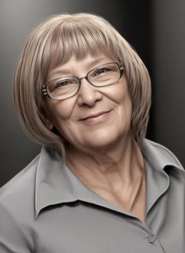 an older woman with glasses wearing a gray shirt,politkovskaya,chukovskaya,mclachlin,grankovskaya,kaljurand,feldblum,Common,Common,Natural