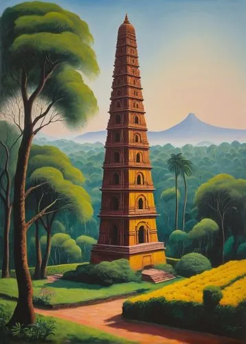 stupa,kerala porotta,qutubminar,ramanguli,rajapalayam,karnataka,khokhloma painting,candi rara jonggrang,tirumala hamata,indian art,hindu temple,kerala,saman rattanaram temple,artemis temple,nityakalyani,step pyramid,jain temple,ayurveda,stone pagoda,vishuddha,Art,Artistic Painting,Artistic Painting 09