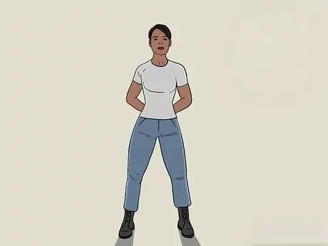 a woman in white shirt standing on one leg with hand in her pocket,character animation,macarena,rotoscope,fashion vector,male poses for drawing,jodhpurs