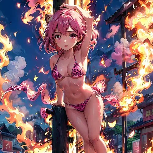 inori,natsu,natsuki,fire background,iroha,satori,Anime,Anime,Realistic