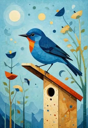 bird painting,bird house,blue bird,bluebird perched,birdhouses,bird home,birdhouse,blue wren,songbirds,blue birds and blossom,bird illustration,western bluebird,bluebird,birds singing,indigo bunting,fairywren,bird robin,little birds,tanager,flower and bird illustration