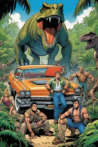 jurassic,dinosaurs,dusautoir,dinos,dreadnoks,subaru rex,Illustration,American Style,American Style 13