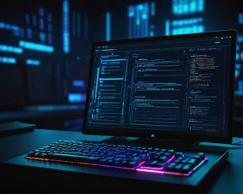 Linux terminal, command line interface, SUDO command, DPKG package manager, add architecture option, AMD64 processor architecture, dark background, glowing blue text, futuristic neon lights, metallic 