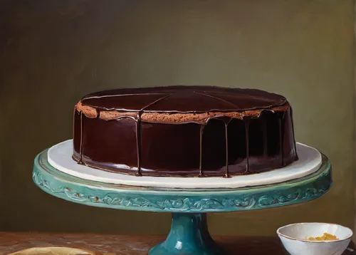 I watched as the baker carefully coated the cake with a smooth layer of chocolate ganache.,boston cream pie,sachertorte,chocolate layer cake,flourless chocolate cake,sticky toffee pudding,chocolate ca