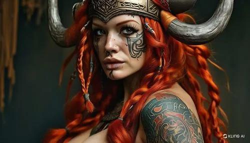 naked,fantasy portrait,niobe,irisa,demoness,demona,viking,taurus,sonja,fantasy art,faun,thundra,huiraatira,hathor,vaivara,kriemhild,the zodiac sign taurus,fire siren,maenad,kalima,angaur