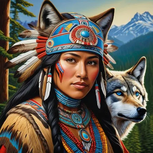 gorgeous award winning photorealistic masterpiece ultra detailed 8k master oil painted master illustration painting portrait of a Pacific Northwest Native American Tlingit female warrior wearing a tra