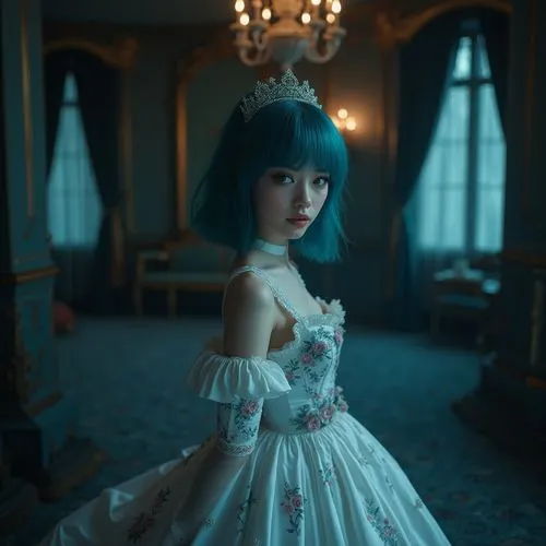 gentiana,dress doll,doll dress,peignoir,cinderella,blue room,mademoiselle,vintage doll,dollfie,doll paola reina,doll looking in mirror,porcelain dolls,japanese doll,shimei,victorian lady,porcelain doll,tatarella,pierrot,sumiala,principessa,Photography,General,Realistic