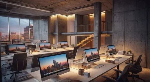 modern office,creative office,penthouse apartment,sky apartment,working space,computer workstation,computer room,loft,offices,entertainment center,computer desk,modern kitchen,fractal design,jewelry（a