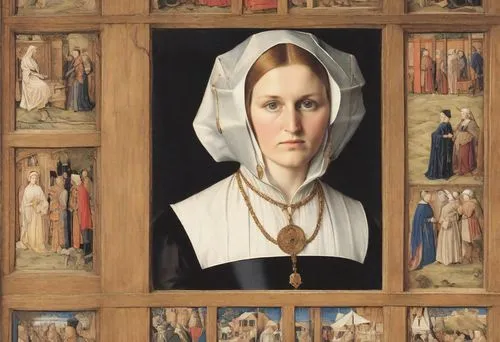 polyptych,memling,giertych,perugino,pinturicchio,portrait of christi,chavannes,duchesne,the prophet mary,ursulines,mauritshuis,lippi,noblewomen,prioress,miniaturist,netherlandish,abbess,sforza,canoness,triptych,Digital Art,Comic