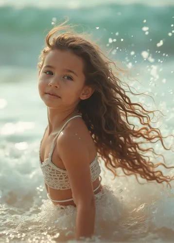 little girl in wind,little girl running,sea water splash,little girl twirling,splash photography,splaying,Photography,General,Realistic