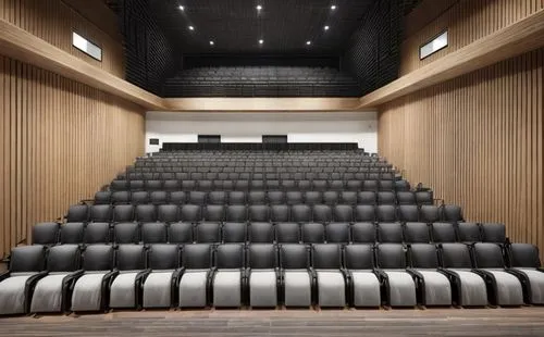 theater hall with black chairs, wooden panels,cinema seat,auditorium,movie theater,empty theater,lecture hall,performance hall,movie theatre,concert hall,theater stage,digital cinema,home cinema,theat