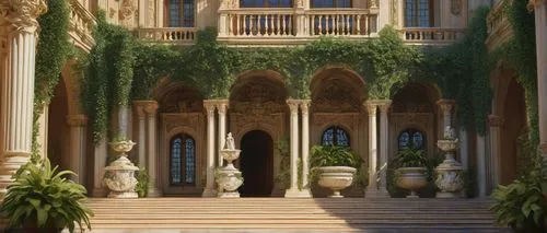 theed,palaces,europe palace,palazzo,the palace,alhambra,palladianism,pillars,courtyard,dorne,persian architecture,alcazar,deruta,palace,columns,alcazar of seville,city palace,venetian hotel,hall of the fallen,grand master's palace,Illustration,Realistic Fantasy,Realistic Fantasy 11