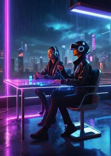 cyberpunk,retro diner,cyber glasses,neon coffee,neon human resources,mute,diner,cyber,futuristic,neon drinks,vr,cg artwork,neon cocktails,sci fiction illustration,virtual world,virtual,vr headset,game illustration,blue rain,online date,Art,Classical Oil Painting,Classical Oil Painting 24