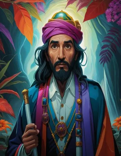 the life and times of the indian warrior,sandokan,persian poet,zoroaster,balkhi,zoroastrian novruz,maharajah,Illustration,Realistic Fantasy,Realistic Fantasy 25