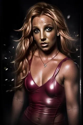 Britney Spears acometida,an artistic painting of a young beautiful woman,buffyverse,derivable,strongwoman,sharmell,ganguro,thundra,trish,scarlet witch,sandahl,amora,toccara,britney,madelyne,buffy,lata