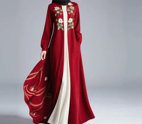 a floor-length dress,imperial coat,abaya,surcoat,suit of the snow maiden,schiaparelli,Photography,General,Realistic