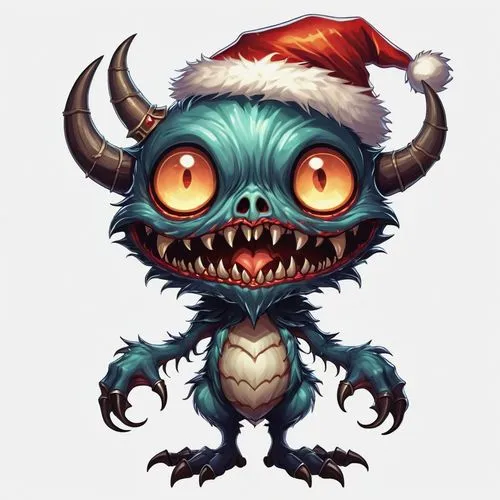 christmas imp,krampus,christmas icons,gremlins,shagbark,jebtsundamba,Illustration,Abstract Fantasy,Abstract Fantasy 11