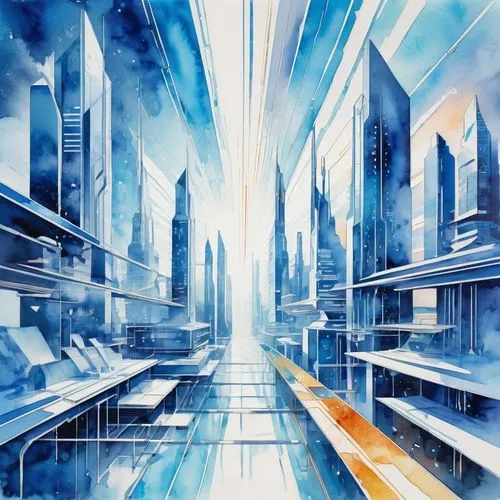 cybercity,arcology,futuristic landscape,city scape,jablonsky,coruscant,instrumentality,crystallize,sci fiction illustration,rahxephon,cityscape,cityscapes,silico,cyberport,morphogenetic,world digital painting,metropolis,argost,cybertown,art deco background,Illustration,Paper based,Paper Based 25