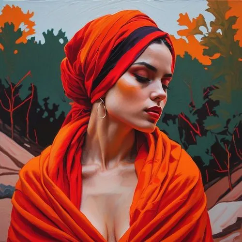 oil painting on canvas,orange robes,orange,oil painting,headscarf,orientalism,oil on canvas,tangerine,sahara,orange color,african woman,young woman,argan,warm colors,digital painting,woman portrait,girl in cloth,world digital painting,orange half,muslim woman,Photography,General,Cinematic