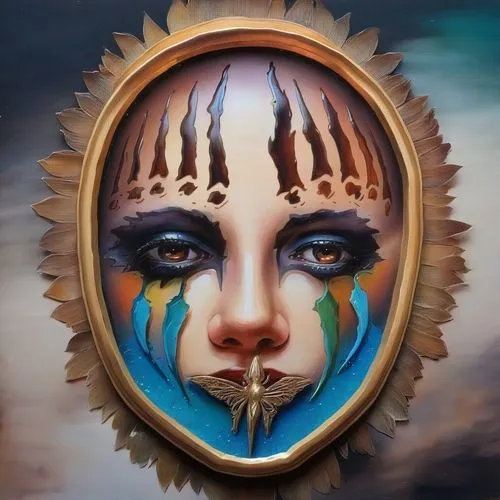 bodypainting,body painting,face paint,body art,peacock eye,fantasy art,psychedelic art,mirror of souls,makeup mirror,tears bronze,woman face,cirque du soleil,bodypaint,woman's face,circle paint,dali,g