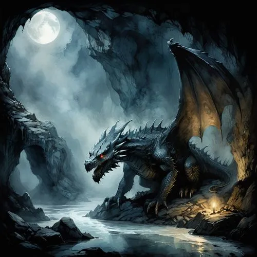 black dragon,darigan,eragon,painted dragon,midir,dragonlord,Illustration,Abstract Fantasy,Abstract Fantasy 18