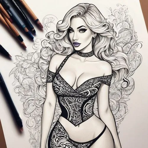 vanderhorst,corsetry,gardenias,burlesque,beyonce,fashion sketch,doily,gardenia,corset,rose flower drawing,coloring book,loboda,rosson,countess,vintage drawing,hortensia,paper lace,royal lace,gossard,fatale,Illustration,Black and White,Black and White 05