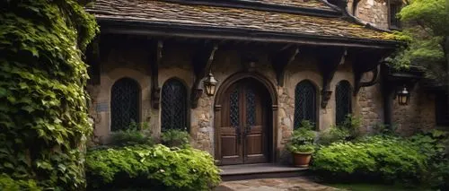 Medieval-inspired, grand, luxurious mansion, complex composition, multi-angled roof, overlapping shingles, dark brown wooden texture, rustic stone walls, ivy climbing up the sides, ornate windows, sta