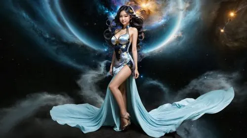 blue enchantress,sorceress,cyanea,fantasy picture,horoscope libra,fantasy art