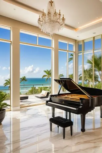 grand piano,luxury home interior,steinway,the piano,luxury home,conservatories,tropical house,luxury property,great room,sunroom,piano bar,oceanfront,play piano,piano,piano keyboard,beach house,the keys,penthouses,ocean view,steinways,Illustration,Retro,Retro 19