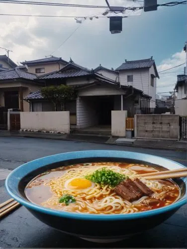 Anime style ramen japanese hpuse
,an outdoor bowl that is full of some kind of meal,ramen,ramen in q1,udon,japanese noodles,shoyu,tonkatsu