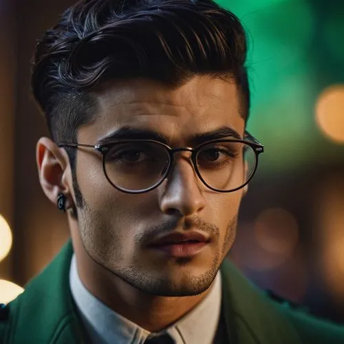 Zayn Malik as Edward Nygma,the man in glasses is staring to his left,zayn,zain,zaim,zayr,zayid,maliks,Photography,General,Cinematic