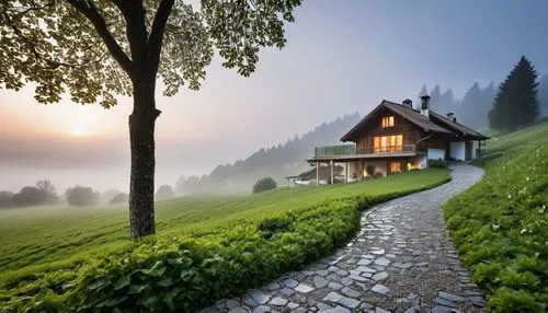 house in mountains,home landscape,house in the mountains,foggy landscape,swiss house,house in the forest,mountain hut,wooden house,carpathians,morning mist,house with lake,dreamhouse,lonely house,beautiful home,summer cottage,miniature house,little house,austria,small house,country house,Photography,General,Realistic