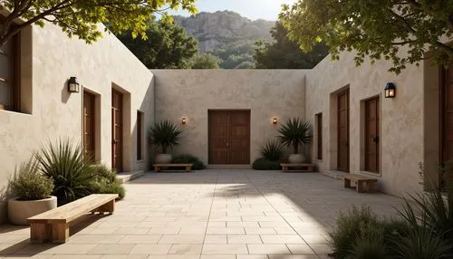 courtyards,landscape design sydney,amanresorts,3d rendering,travertine,garden design sydney,courtyard,landscape designers sydney,render,stucco wall,landscaped,entryways,exterior decoration,masseria,sandstone wall,patios,xeriscaping,texturing,patio,3d rendered