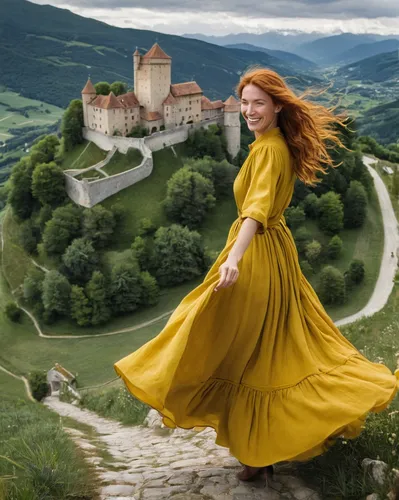 celtic woman,girl in a long dress,little girl in wind,iulia hasdeu castle,sound of music,girl in a historic way,transylvania,florentine,renaissance,tuscan,fairy tale castle sigmaringen,vienne,piemonte,yellow jumpsuit,sprint woman,rapunzel,fantasy picture,tilda,asturias,tuscany,Photography,Fashion Photography,Fashion Photography 15