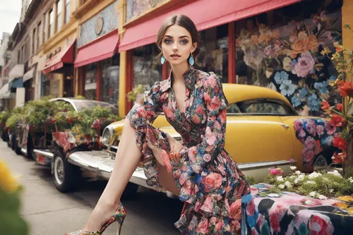 Picture from side Change wallpaper inside a car,vintage floral,floral dress,floral bike,floral,girl in flowers,colorful floral,paris shops,flower shop,flower cart,fashion street,flower stand,beautiful