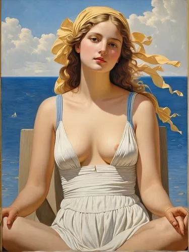 galatea,amphitrite,the sea maid,nereid,ariadne,melpomene,lido di ostia,aphrodite,venus,tretchikoff,mesdag,cavatina,thetis,botticelli,khnopff,mediterranee,sirene,catalfamo,catalina,art deco woman,Art,Classical Oil Painting,Classical Oil Painting 02