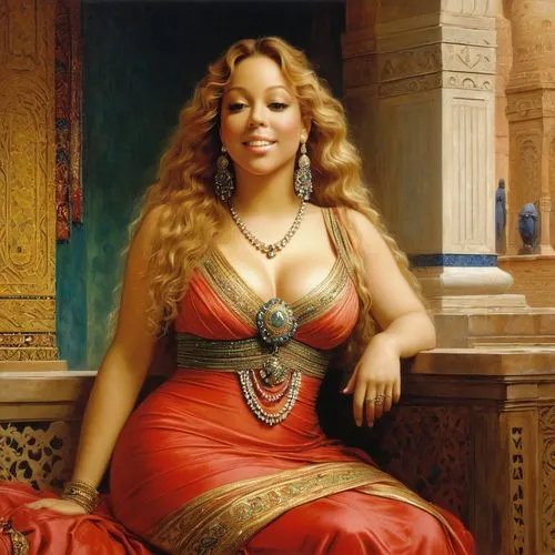 mariah carey,cleopatra,orientalism,african american woman,priestess,oriental princess,ancient egyptian girl,moorish,african woman,nile,aphrodite,egyptian,a woman,tajmahal,portrait of christi,the mona lisa,beautiful african american women,black woman,pharaonic,arabian,Art,Classical Oil Painting,Classical Oil Painting 42